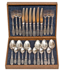 Image of silver plate flatware set