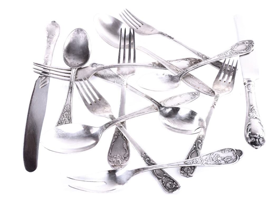Image of Sterling silver and silver plate flatware